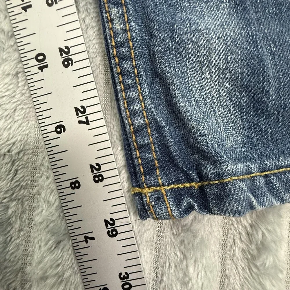 Aeropostale Essex Straight Leg Jeans Mens 30 Blue Distressed Ripped Grunge Denim
